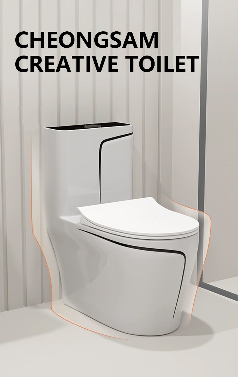 HOME DECORATION  ITEM  TOILET TL003  Modern Floor Mounted Ceramic Washdown One Piece Round Toilet Wc for Bathroom Toilet Set Sanitary Ware